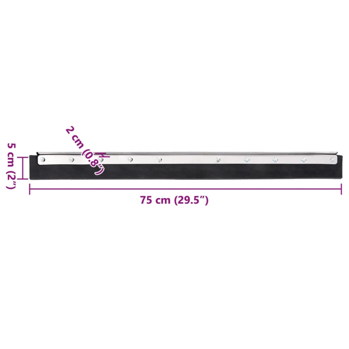vidaXL Κεφαλές Σκουπίσματος Δαπέδου 5 Τεμ. 75x2x5 εκ Ατσάλι/Καουτσούκ