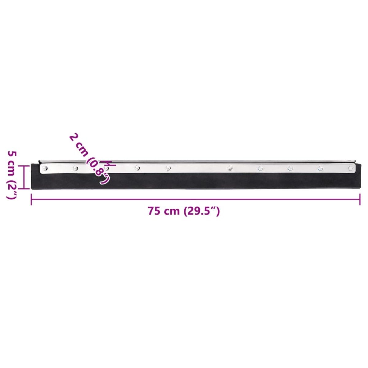 vidaXL Κεφαλές Σκουπίσματος Δαπέδου 5 Τεμ. 75x2x5 εκ Ατσάλι/Καουτσούκ