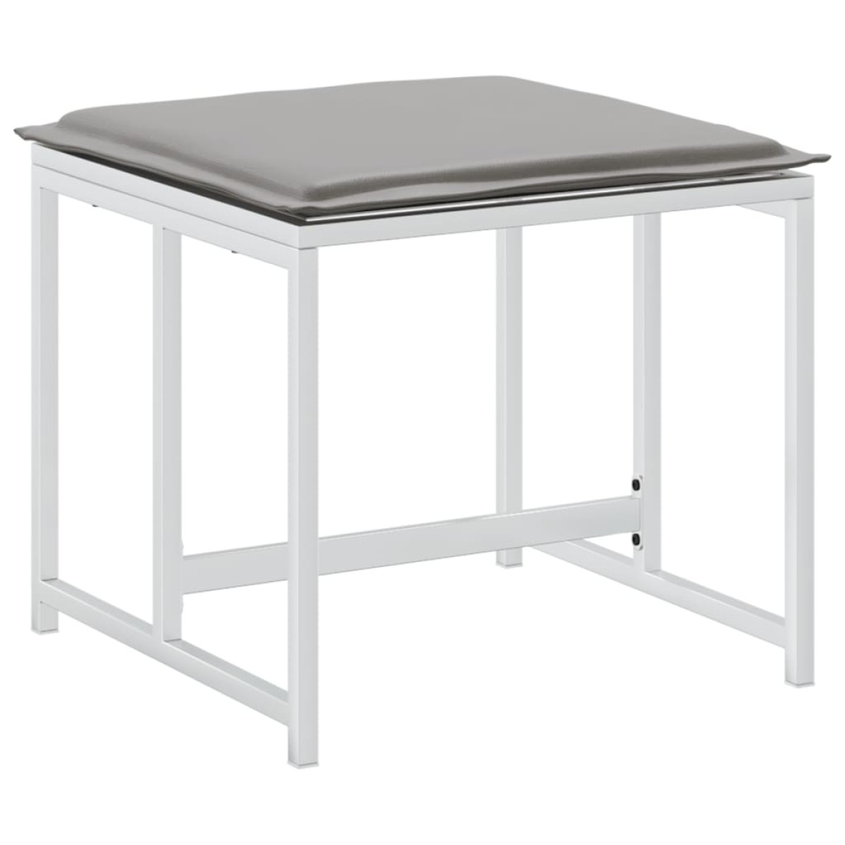 vidaXL Υποπόδια Κήπου 4 τεμ. Λευκά από Ατσάλι/Textilene με Μαξιλάρια