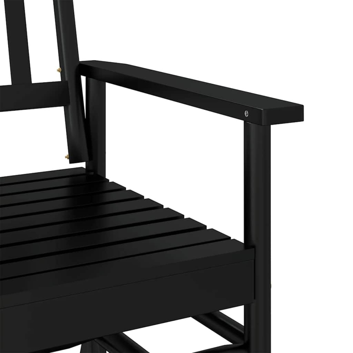 vidaXL Παγκάκι Κουνιστό Μαύρο 118x70x104,5εκ. Μασίφ Ξύλο Λεύκας