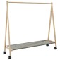 vidaXL Ράφι ρούχων με ράφια και ρόδες 106x34x106,5 cm Μπαμπού