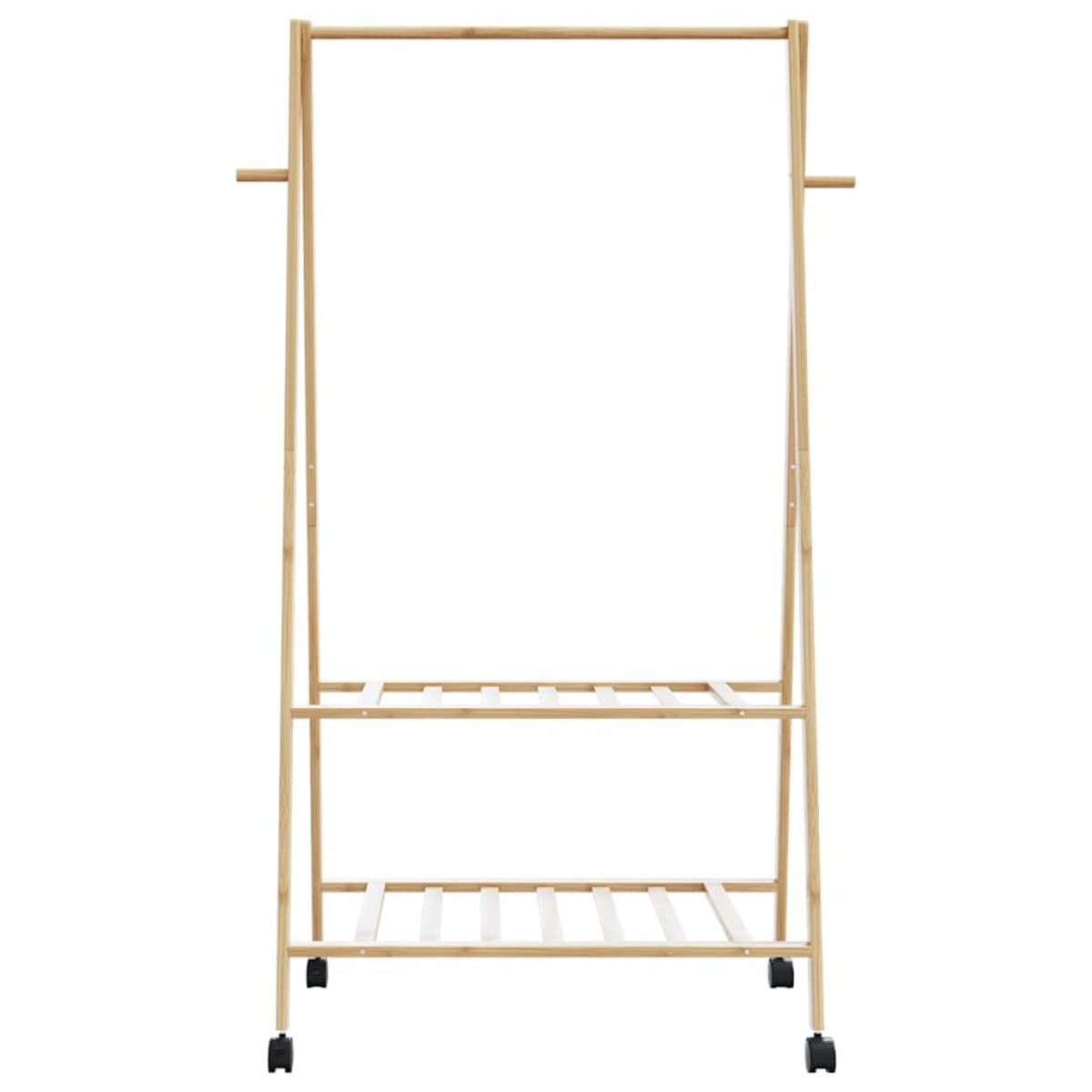 vidaXL Ράφι ρούχων με ράφια και ρόδες 96x45,5x155,5 cm Μπαμπού