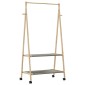 vidaXL Ράφι ρούχων με ράφια και ρόδες 96x45,5x155,5 cm Μπαμπού