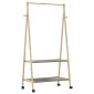 vidaXL Ράφι ρούχων με ράφια και ρόδες 96x45,5x155,5 cm Μπαμπού