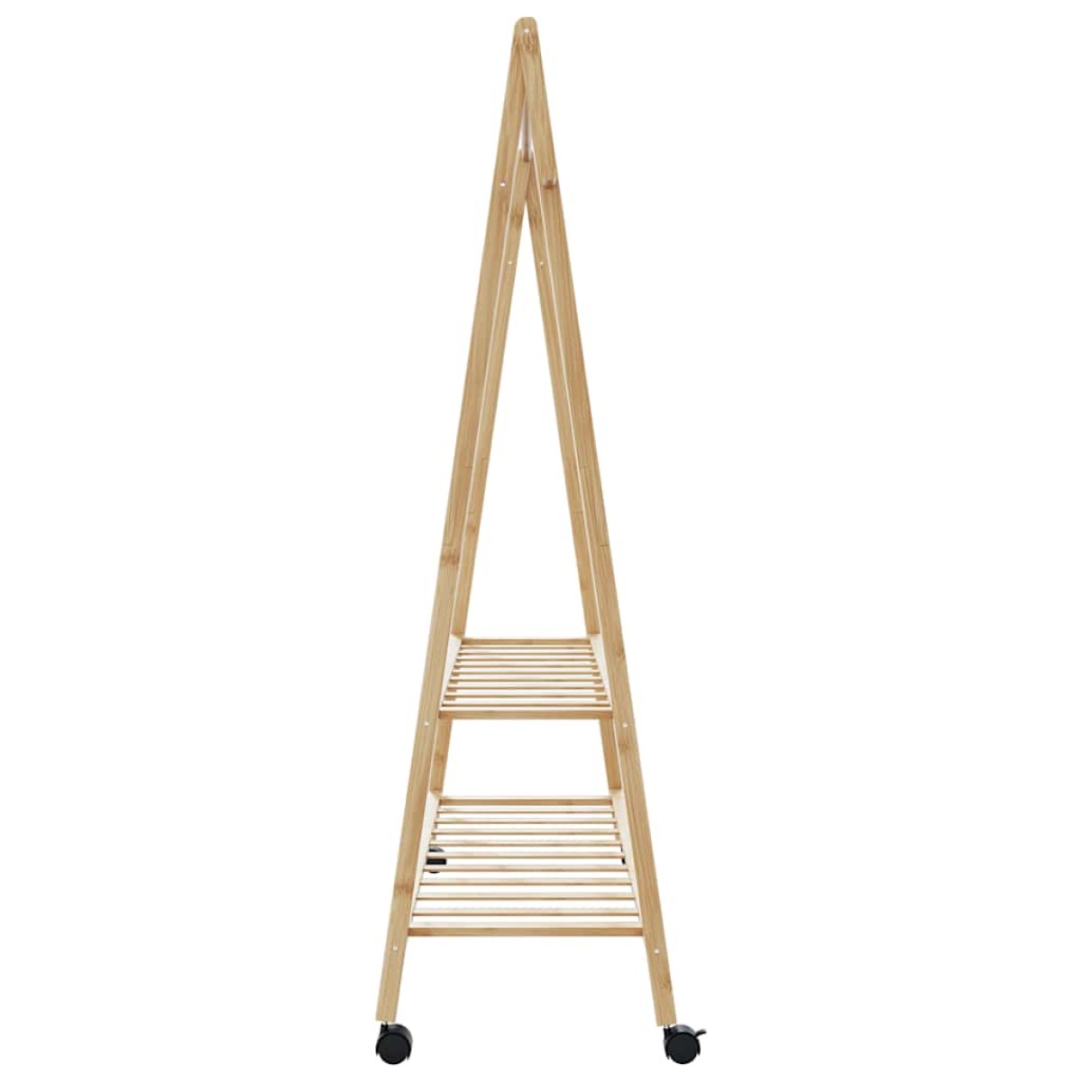 vidaXL Ράφι ρούχων με ράφια και ρόδες 132x45,5x155,5 εκ.Μπαμπού