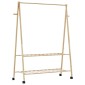 vidaXL Ράφι ρούχων με ράφια και ρόδες 132x45,5x155,5 εκ.Μπαμπού