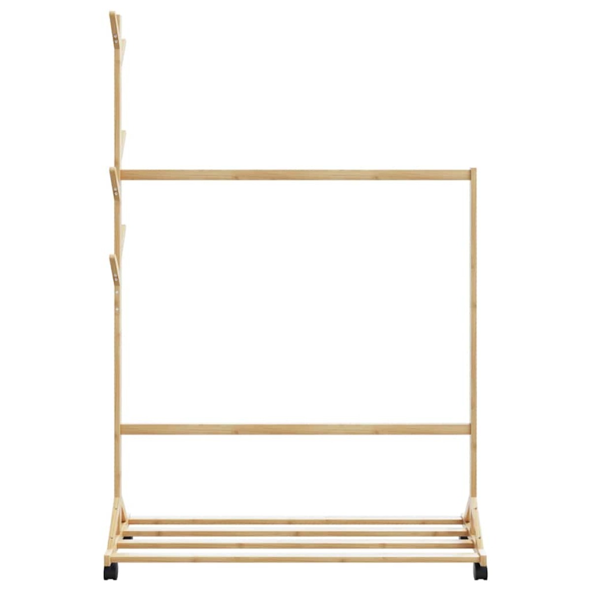 vidaXL Ράφι Ρούχων με Γάντζους και Ρόδες 100x35x157 εκ. από Μπαμπού