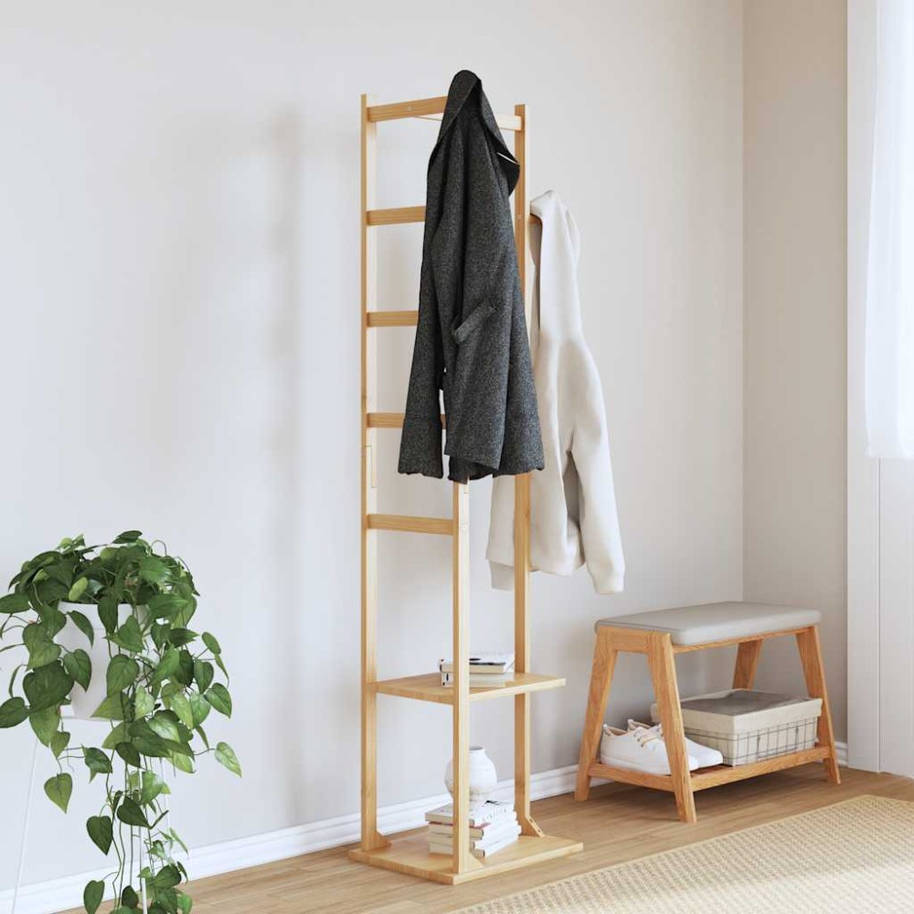 vidaXL Βάση για Ρούχα με Γάντζους και Ράφια 38,5x30x156 εκ. από Μπαμπού