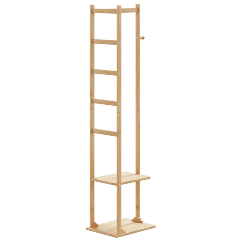 vidaXL Βάση για Ρούχα με Γάντζους και Ράφια 38,5x30x156 εκ. από Μπαμπού