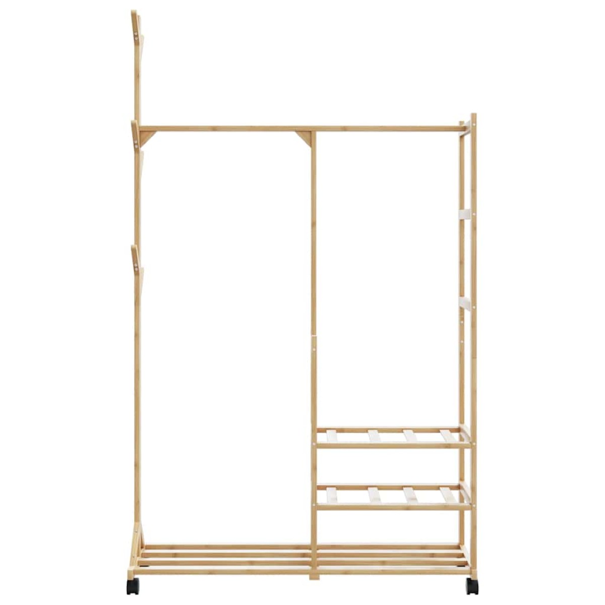 vidaXL Ράφι Ρούχων με Ράφια και Ρόδες 100x38x175,5 εκ. από Μπαμπού