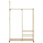vidaXL Ράφι Ρούχων με Ράφια και Ρόδες 100x38x175,5 εκ. από Μπαμπού