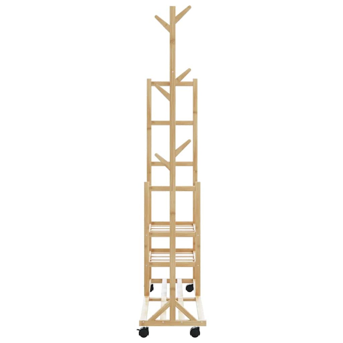 vidaXL Ράφι Ρούχων με Ράφια και Ρόδες 100x38x175,5 εκ. από Μπαμπού