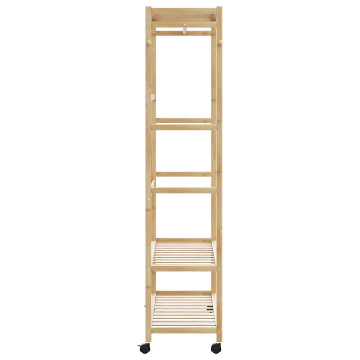vidaXL Ράφι ρούχων με ράφια και ρόδες 110x40x180 εκ. Μπαμπού