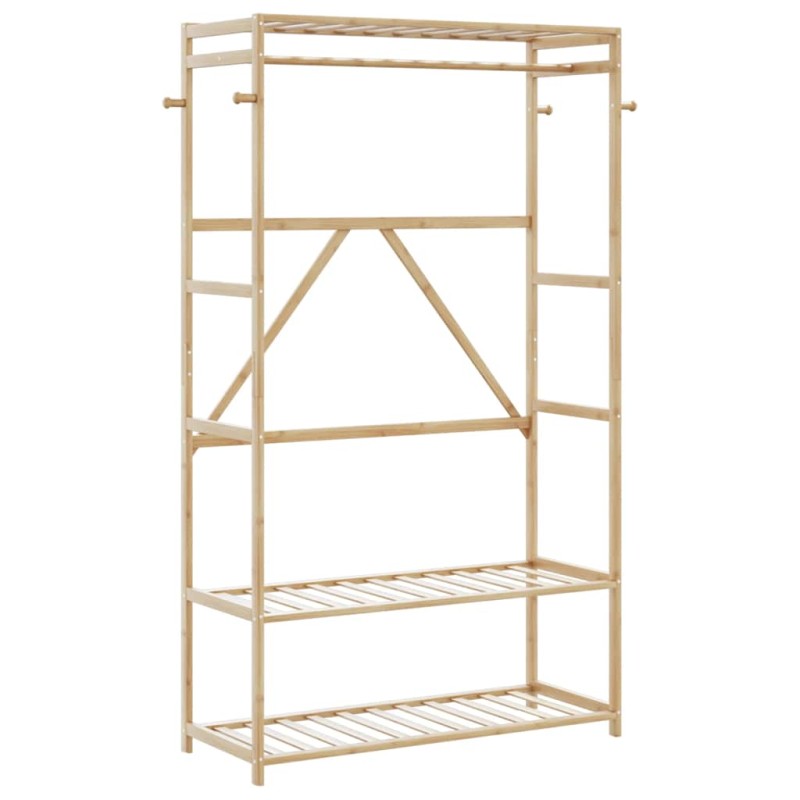 vidaXL Κρεμάστρα Ρούχων με Ράφια 110x40x175 εκ. Μπαμπού