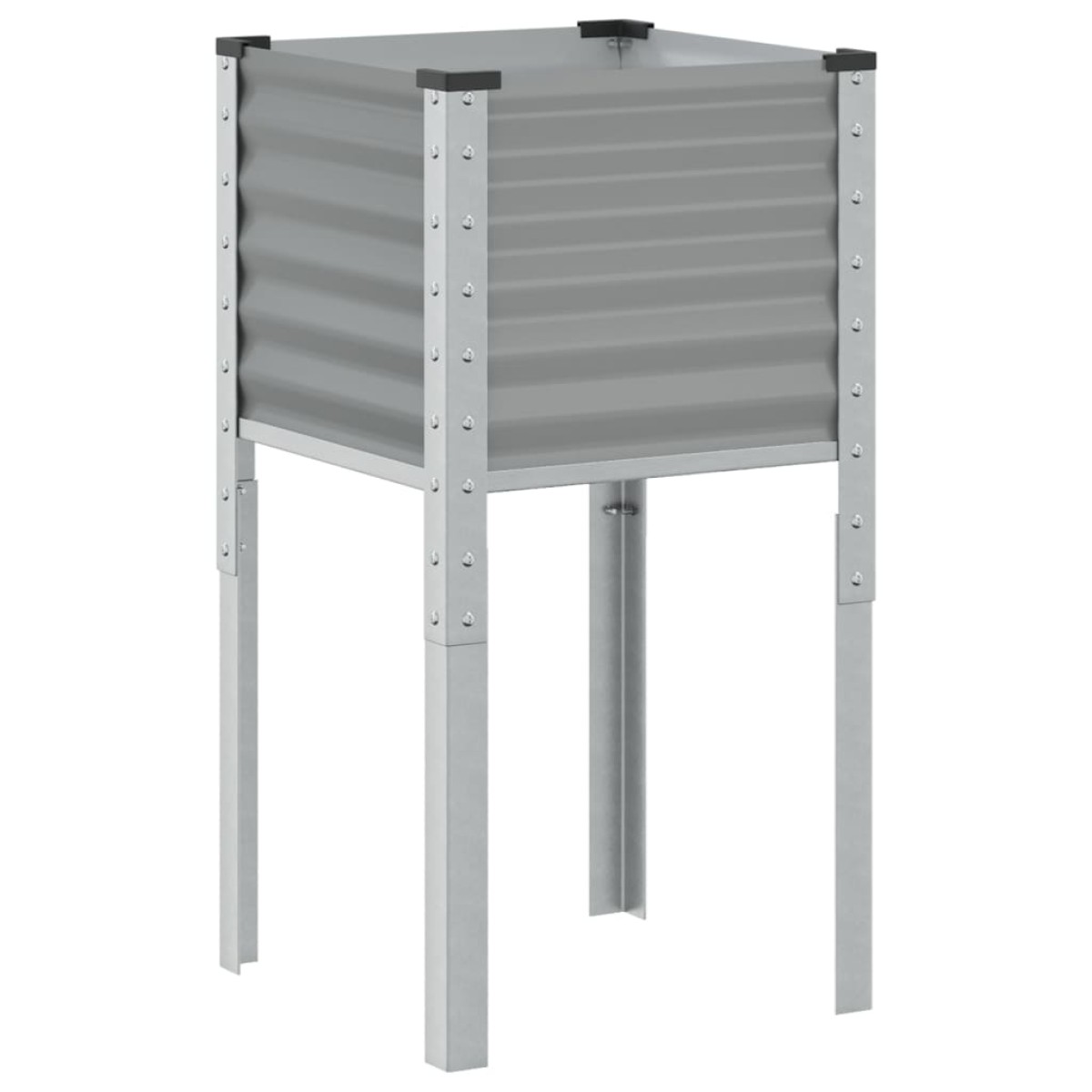 vidaXL Ζαρντινιέρα Κήπου Γκρι 45x45x88 εκ. από Ατσάλι