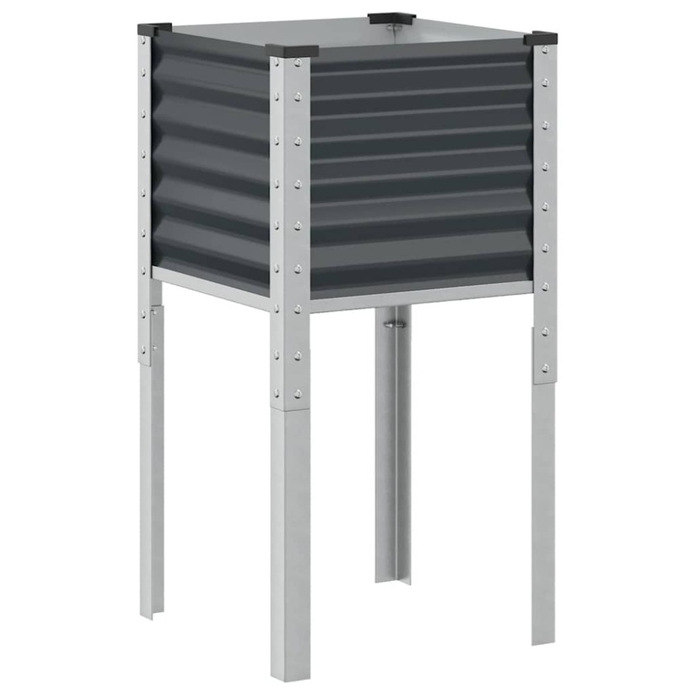 vidaXL Γλάστρα Κήπου Ανθρακί 45x45x88 εκ. Ατσάλινη