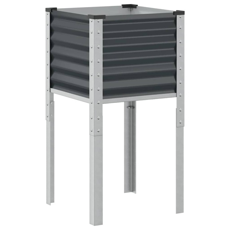 vidaXL Γλάστρα Κήπου Ανθρακί 45x45x88 εκ. Ατσάλινη