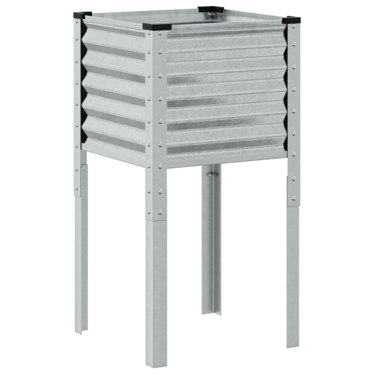 vidaXL Γλάστρα Κήπου 45x45x88 εκ. από Γαλβανισμένο Ατσάλι