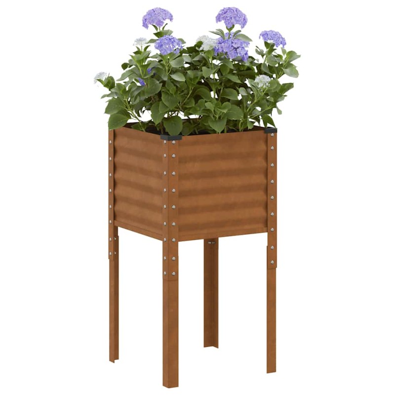 vidaXL Γλάστρα Κήπου 45x45x88 εκ. από Ατσάλι με Αντοχή στις Καιρικές Συνθήκες