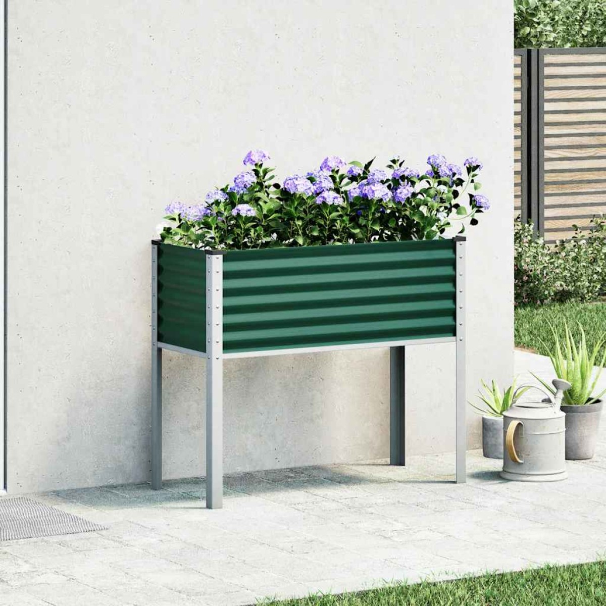 vidaXL Γλάστρα Κήπου Πράσινη 100x45x90 εκ. από Ατσάλι