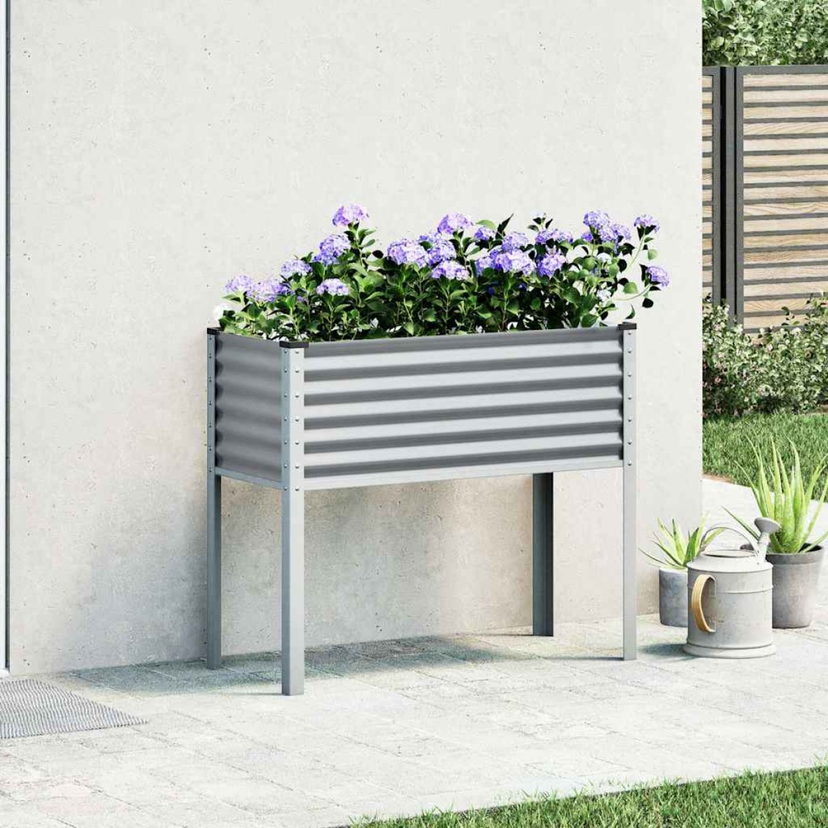 vidaXL Ζαρντινιέρα Κήπου Γκρι 100x45x90 εκ. από Ατσάλι