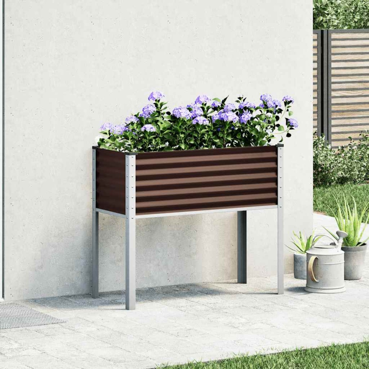 vidaXL Γλάστρα Κήπου Καφέ 100x45x90 εκ. από Ατσάλι