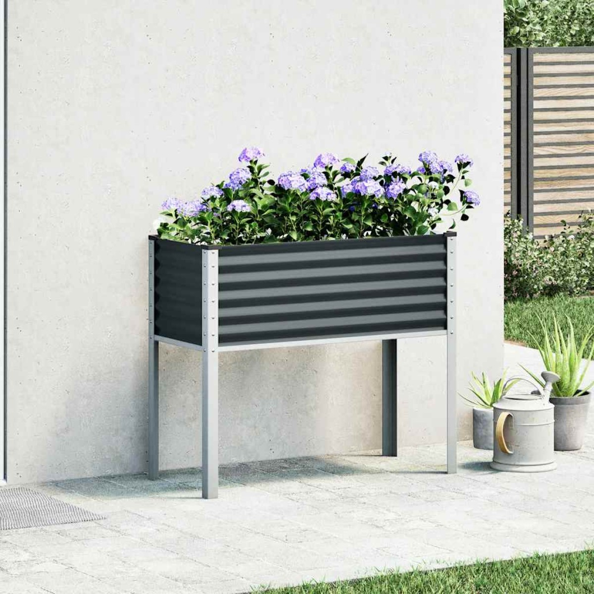 vidaXL Γλάστρα Κήπου Ανθρακί 100x45x90 εκ. Ατσάλινη