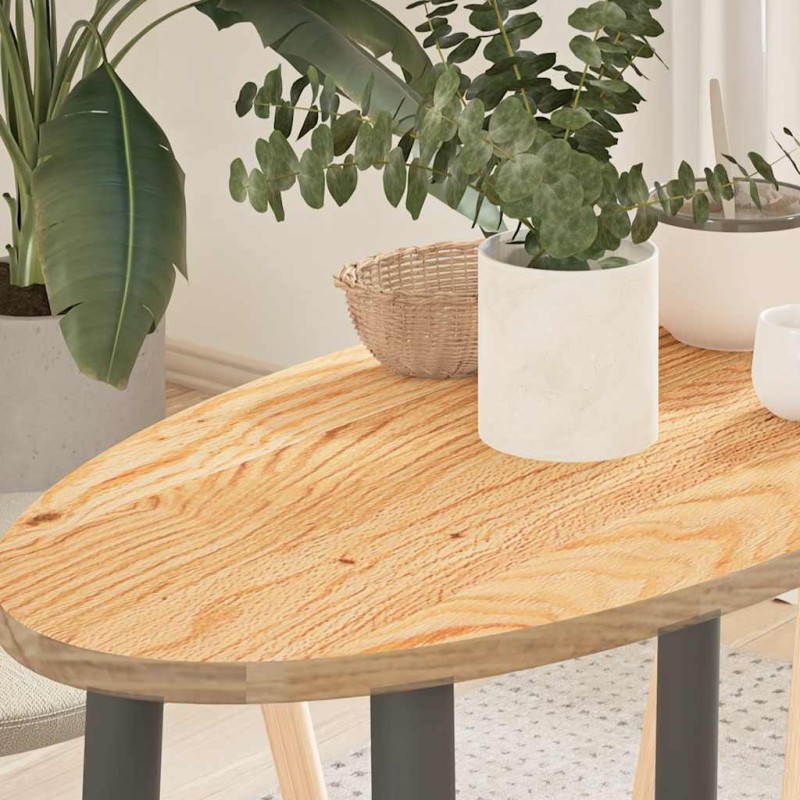 vidaXL Επιτραπέζια επιφάνεια 80x40x2 cm μασίφ ξύλο δρυς οβάλ