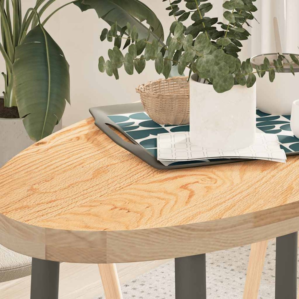 vidaXL Επιτραπέζια επιφάνεια 100x50x4 εκ. από Μασίφ Ξύλο Δρυός Οβάλ