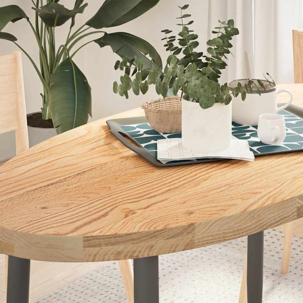 vidaXL Επιτραπέζια επιφάνεια 120x60x4 εκ. από Μασίφ Ξύλο Δρυός Οβάλ