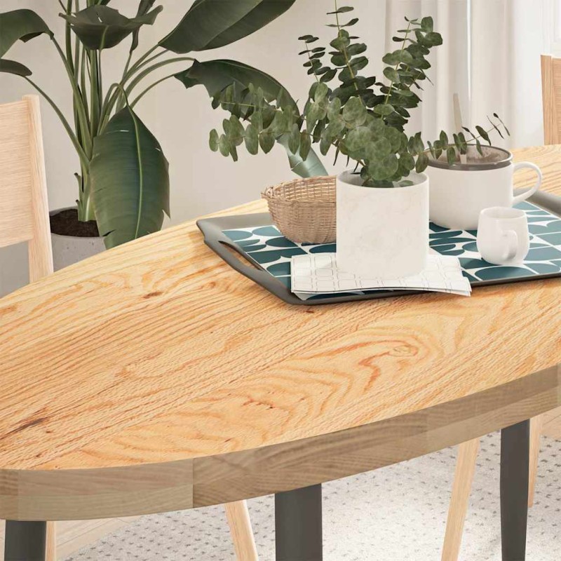 vidaXL Επιτραπέζια επιφάνεια 140x60x4 εκ. από Μασίφ Ξύλο Δρυός Οβάλ