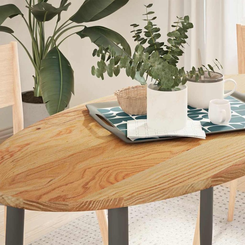 vidaXL Επιτραπέζια επιφάνεια Ανοιχτό Καφέ 120x60x2 εκ. Ξύλο Δρυός Οβάλ