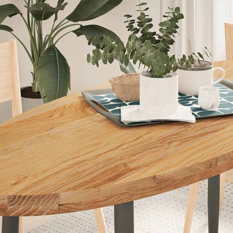 vidaXL Επιτραπέζια επιφάνεια Ανοιχτό Καφέ 140x60x4 εκ. Ξύλο Δρυός Οβάλ