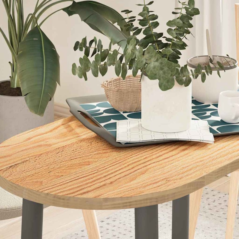 vidaXL Επιτραπέζια επιφάνεια 80x40x2 cm μασίφ ξύλο δρυς οβάλ