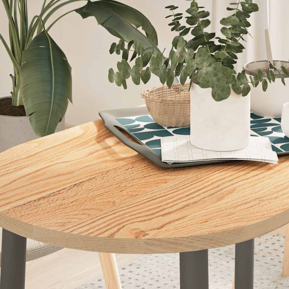 vidaXL Επιτραπέζια επιφάνεια 100x50x2 cm μασίφ ξύλο δρυς οβάλ