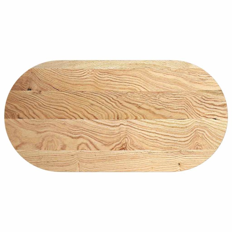 vidaXL Επιφάνεια Τραπεζιού Οβάλ 120x60x2 εκ. από Μασίφ Ξύλο Δρυός