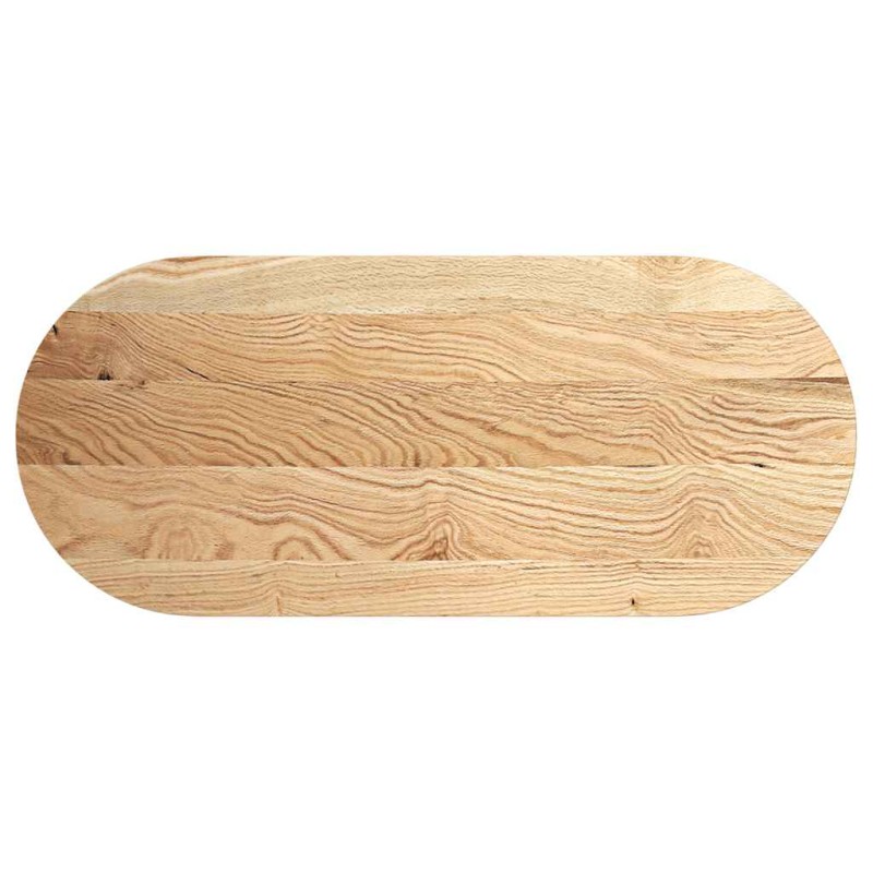 vidaXL Επιτραπέζια επιφάνεια 140x60x2 εκ. από Μασίφ Ξύλο Δρυός Οβάλ