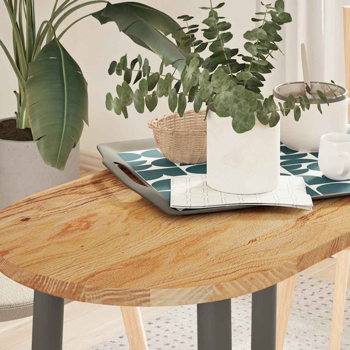 vidaXL Επιτραπέζια επιφάνεια Ανοιχτό Καφέ 80x40x2 εκ. Ξύλο Δρυός Οβάλ