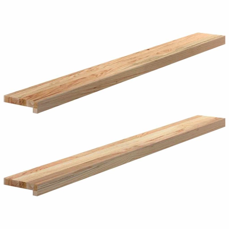 vidaXL Περβάζια παραθύρων 2 τεμ. 140x15x2 εκ. Ακατέργαστο Μασίφ Δρυός