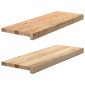 vidaXL Περβάζια παραθύρων 2 τεμ. 70x25x2 εκ. Ακατέργαστο Μασίφ Δρυός