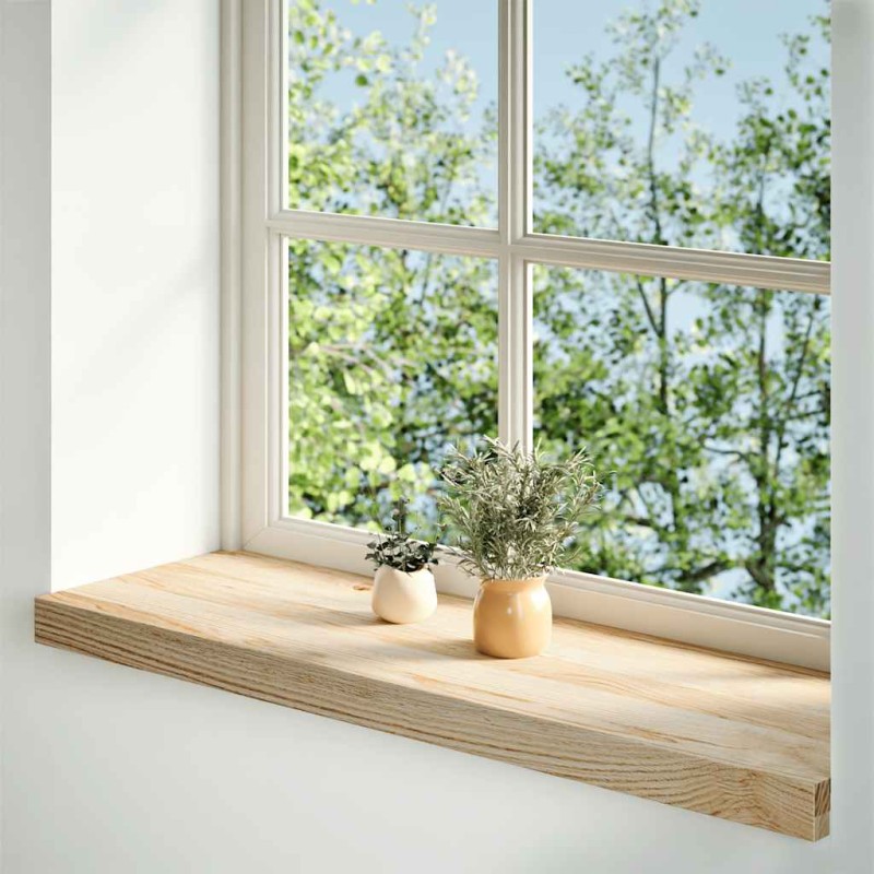 vidaXL Περβάζια παραθύρων 2 τεμ. 90x25x2 εκ. Ακατέργαστο Μασίφ Δρυός