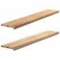 vidaXL Περβάζια παραθύρων 2 τεμ. 140x25x2 εκ. Ακατέργαστο Μασίφ Δρυός