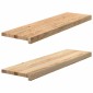 vidaXL Περβάζια παραθύρων 2 τεμ. 90x30x2 εκ. Ακατέργαστο Μασίφ Δρυός