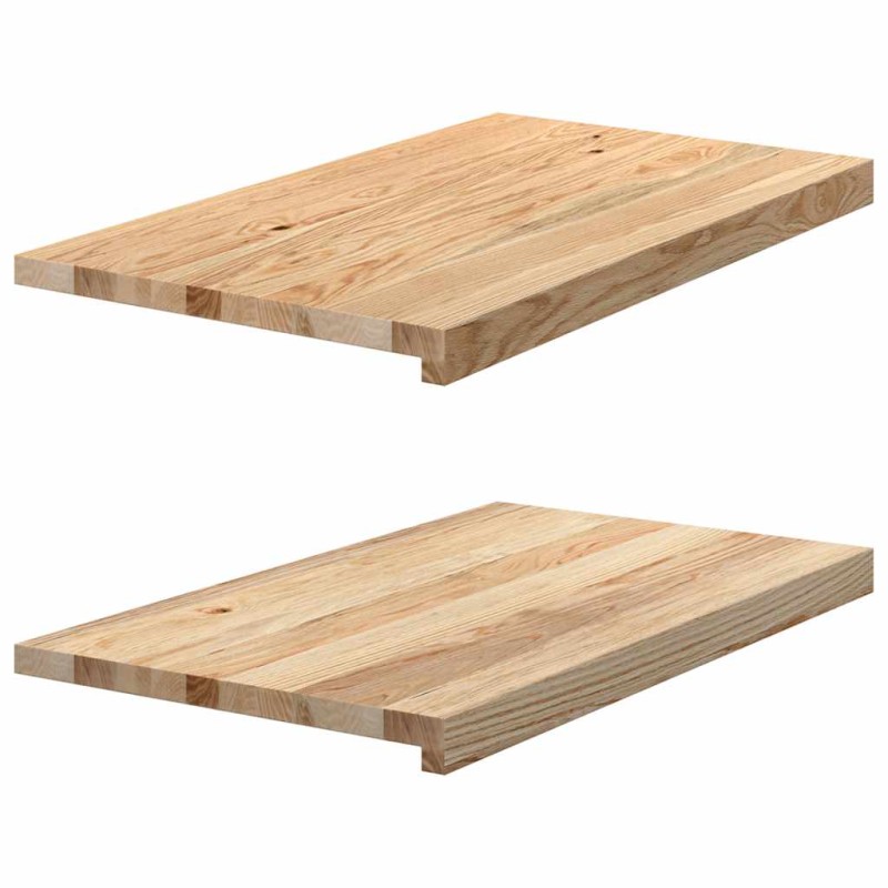 vidaXL Περβάζια παραθύρων 2 τεμ. 70x40x2 εκ. Ακατέργαστο Μασίφ Δρυός