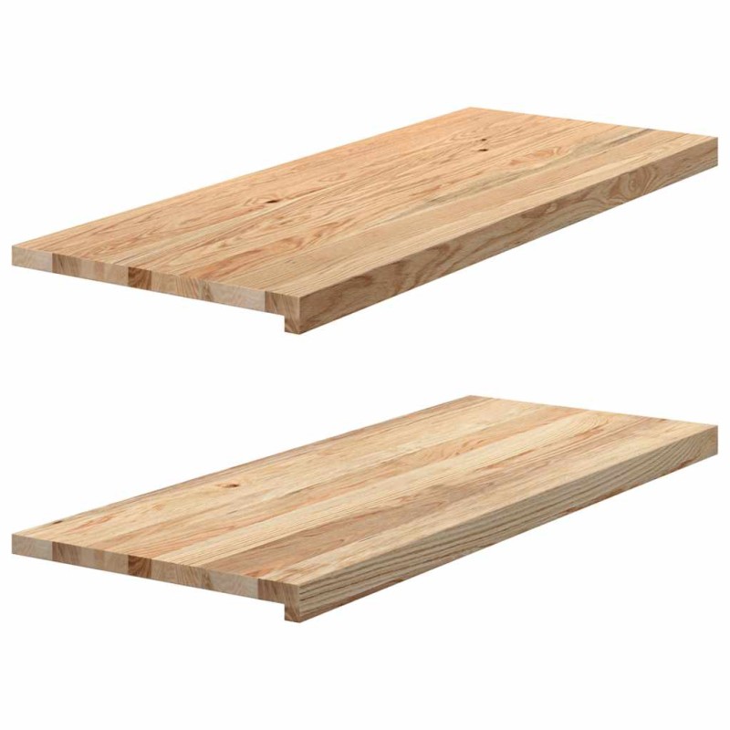 vidaXL Περβάζια παραθύρων 2 τεμ. 100x40x2 εκ. Ακατέργαστο Μασίφ Δρυός