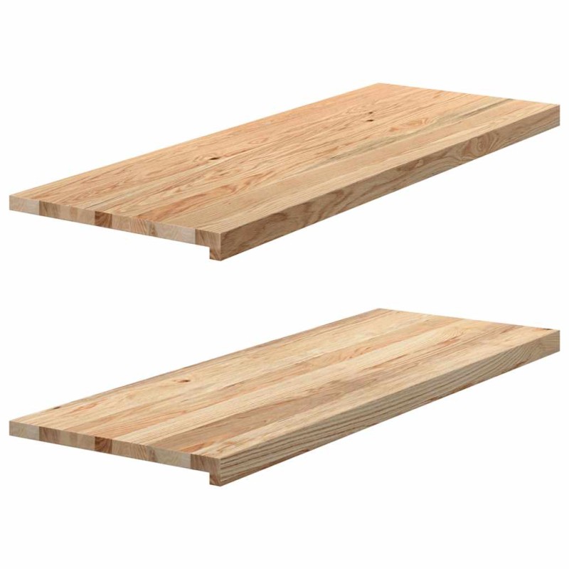 vidaXL Περβάζια παραθύρων 2 τεμ. 110x40x2 εκ. Ακατέργαστο Μασίφ Δρυός