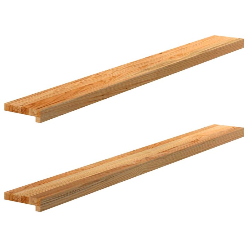 vidaXL Περβάζια παραθύρων 2 τεμ. Αν. Καφέ 140x15x2εκ. Μασίφ Ξύλο Δρυός