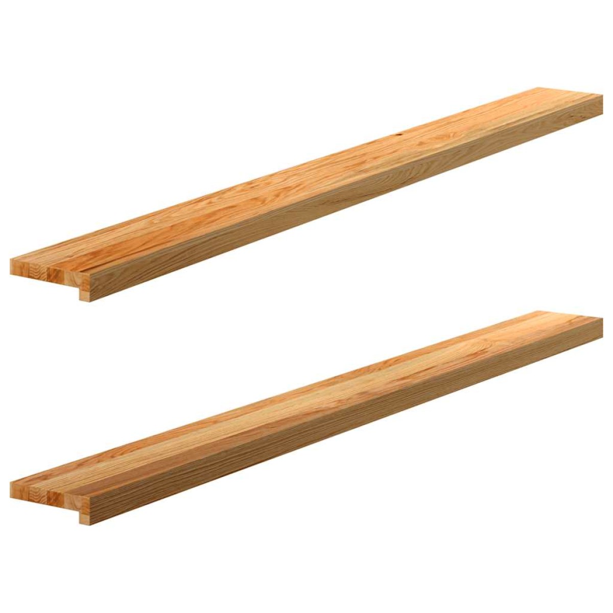 vidaXL Περβάζια παραθύρων 2 τεμ. Αν. Καφέ 160x15x2εκ. Μασίφ Ξύλο Δρυός