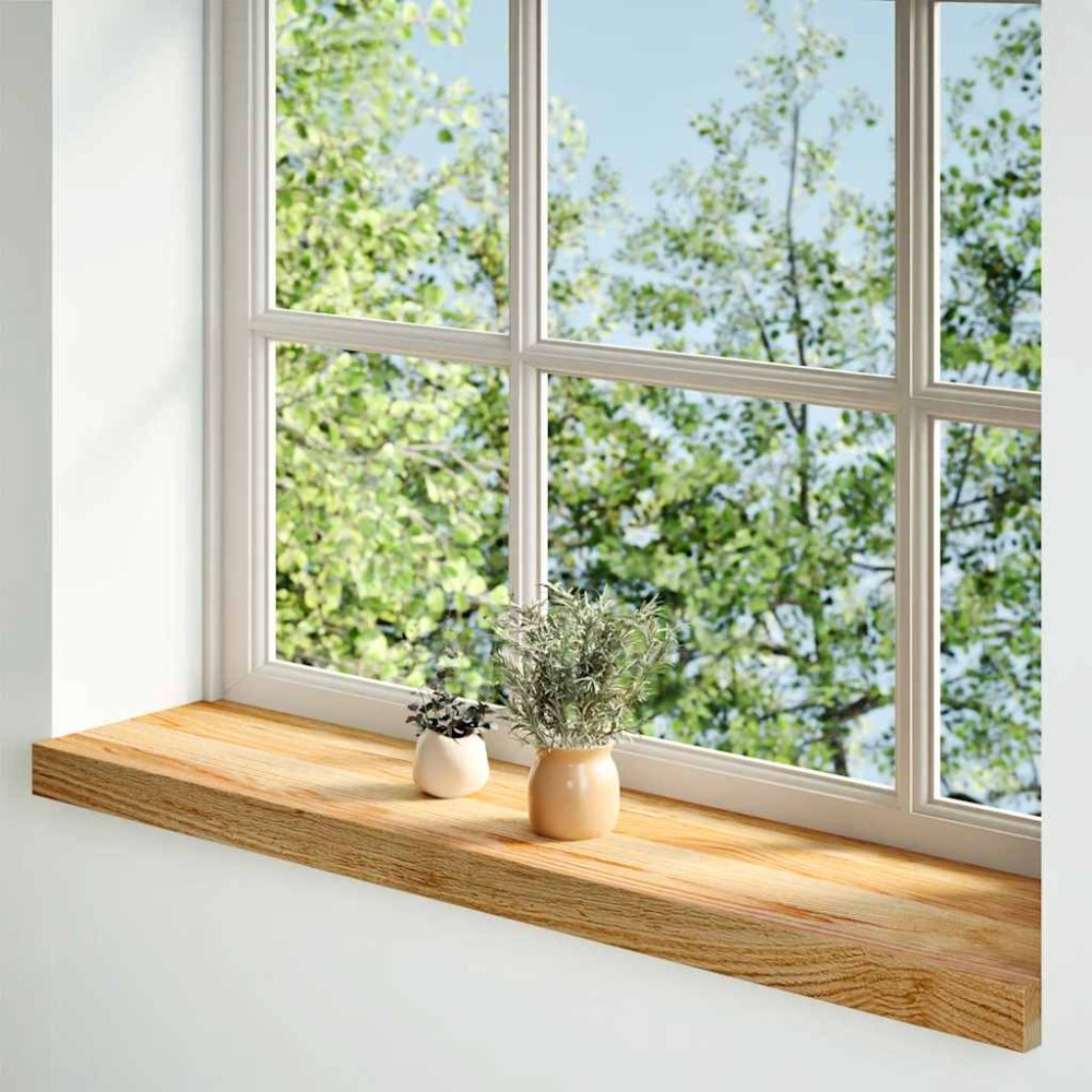 vidaXL Περβάζια παραθύρων 2 τεμ. Αν. Καφέ 70x20x2 εκ. Μασίφ Ξύλο Δρυός