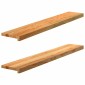 vidaXL Περβάζια παραθύρων 2 τεμ. Αν. Καφέ 120x20x2εκ. Μασίφ Ξύλο Δρυός